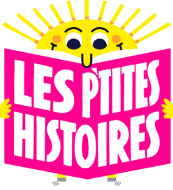 Un bonhomme soleil lisant le grand livre des P'tites histoires